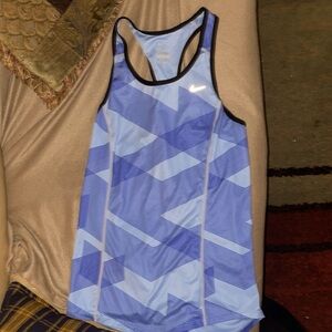 2/$10 Nike Light Blue DRI-FIT Geometric Designed Racerback Top. Women’s XS